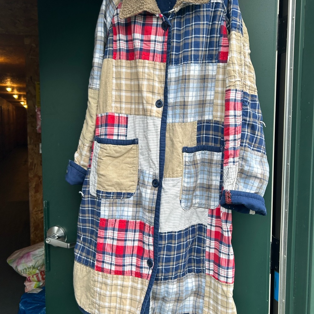 Plaid Patchwork Teddy Jacket 90s - image 6